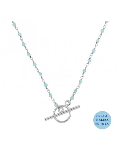 Silver Sacco Blue Necklace