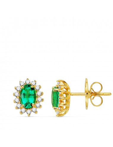Lady Di Emerald Earrings 18k Gold