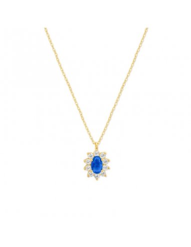 Necklace Gold Diana Blue