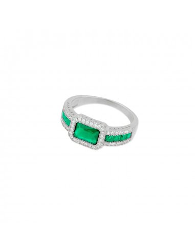 Silver Leonor Green Ring