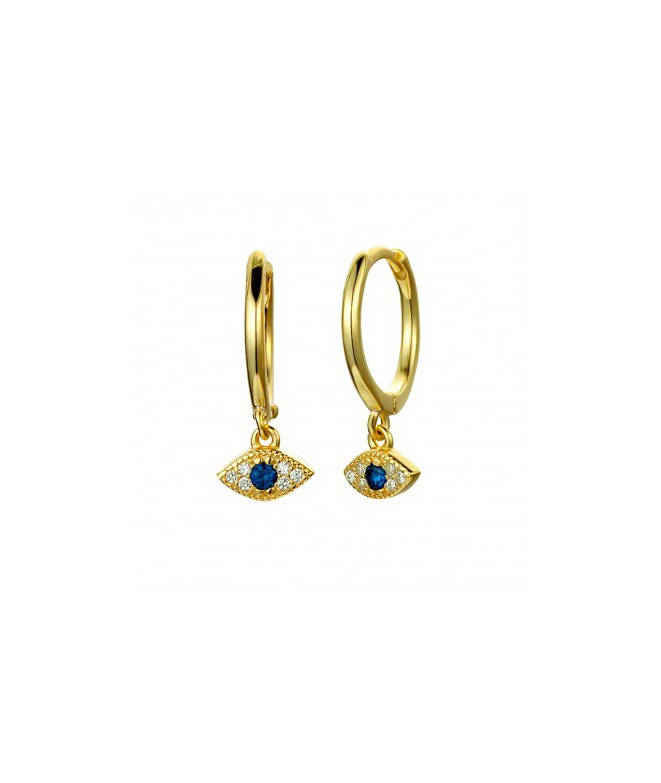 Earrings Gold Blue Eye