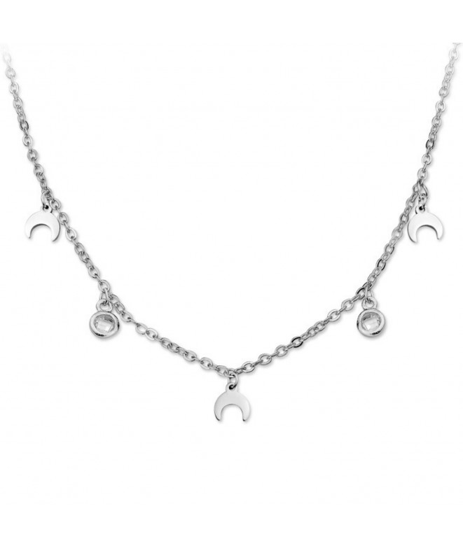 Necklace Silver Crystal Moon