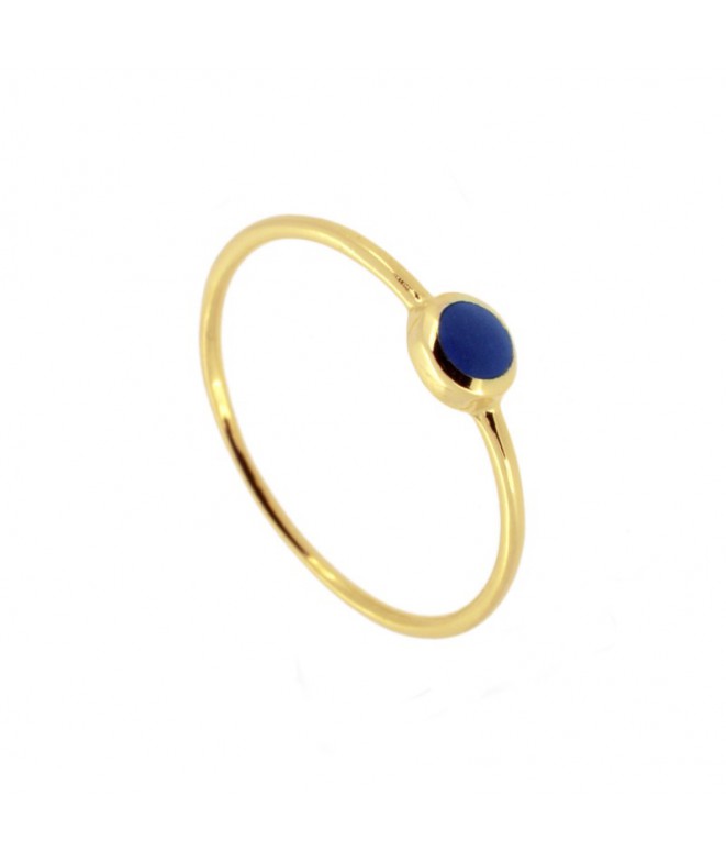 Gold Drop Dark Blue Ring