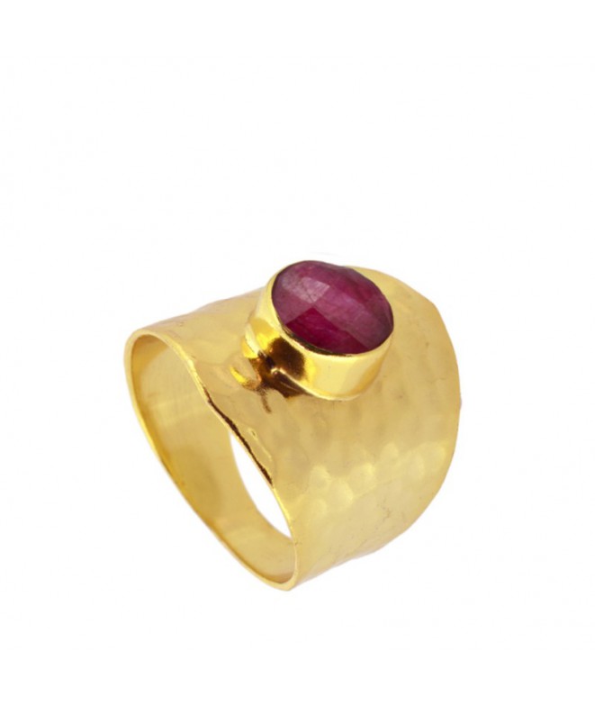 Gold Maxi Burgundy Ring