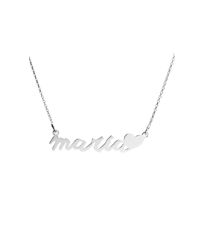 Necklace Silver Name Heart