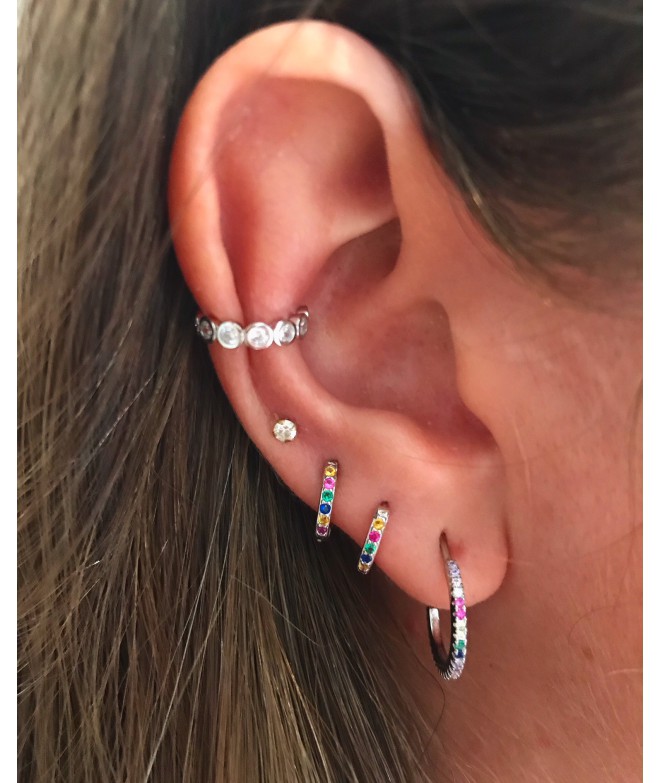 Silver Multicolours Earrings