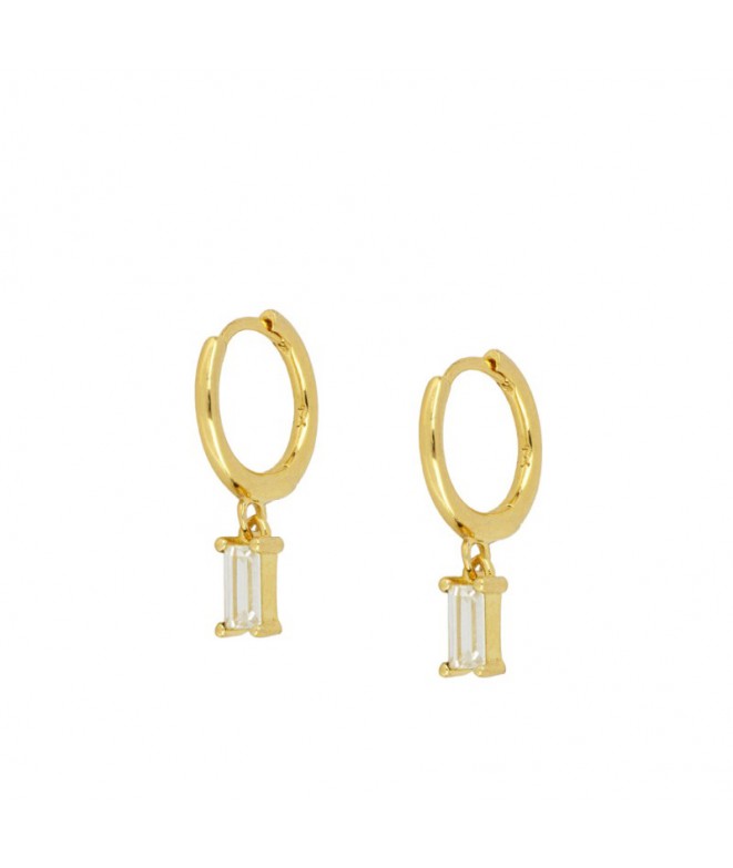 Earrings Gold Nandi White