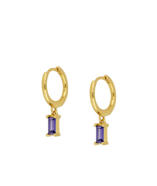 Earrings Gold Nandi Purple