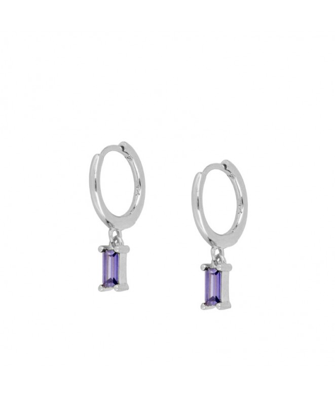 Earrings Silver Nandi Purple