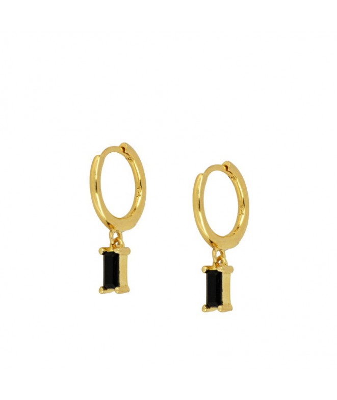 Earrings Gold Nandi Black