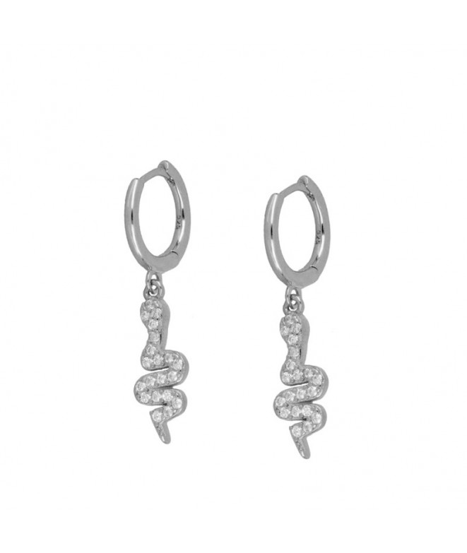 Earrings Silver Crystal Snake