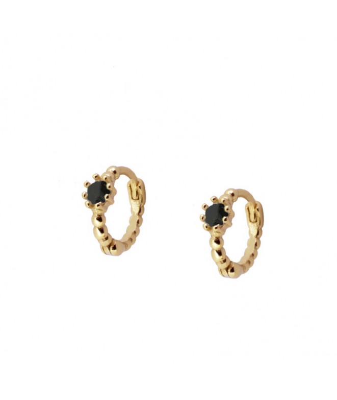 Gold Nora Black Earrings