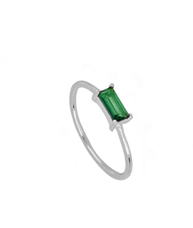 Silver Nandi Green Ring