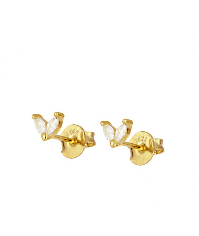Earrings Gold Uve White