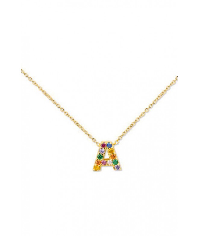 Necklace Gold Rainbow Letter