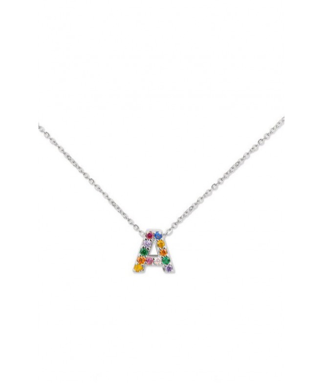 Necklace Silver Rainbow Letter