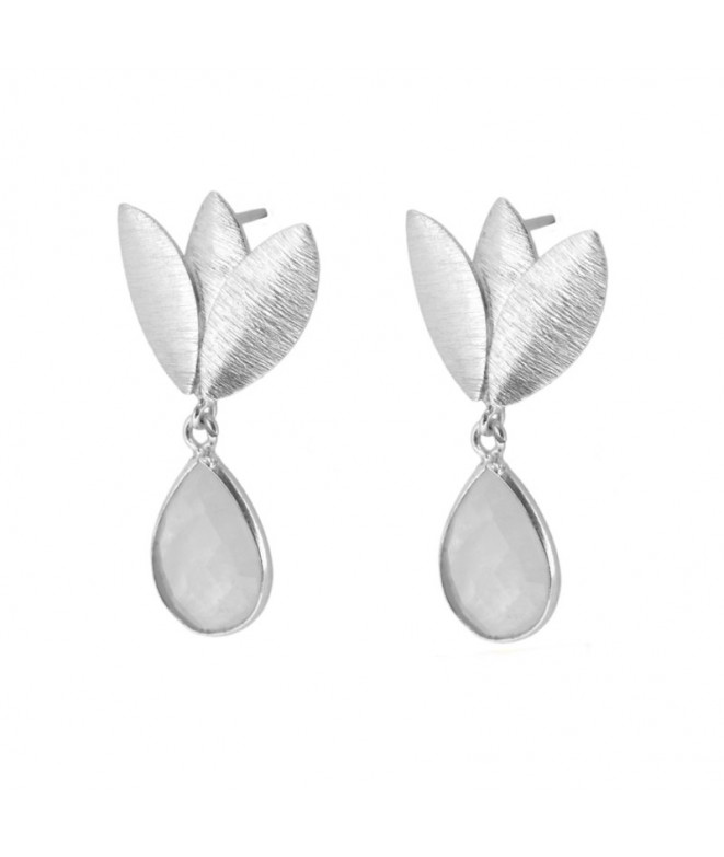 Earrings Silver Napoles White