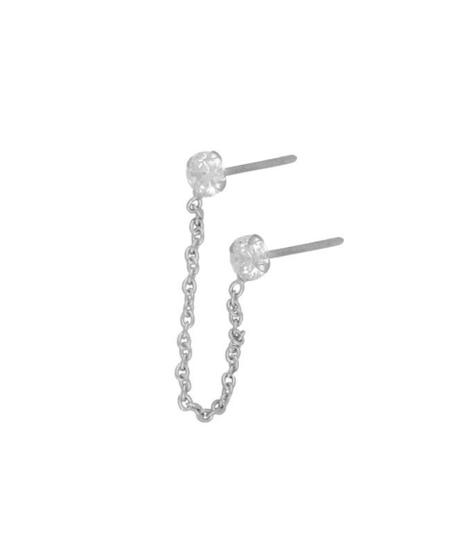 Earring Silver Turin White