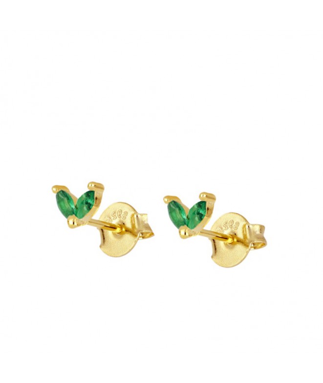 Earrings Gold Uve Green