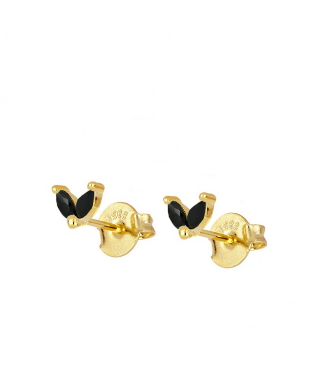 Earrings Gold Uve Black