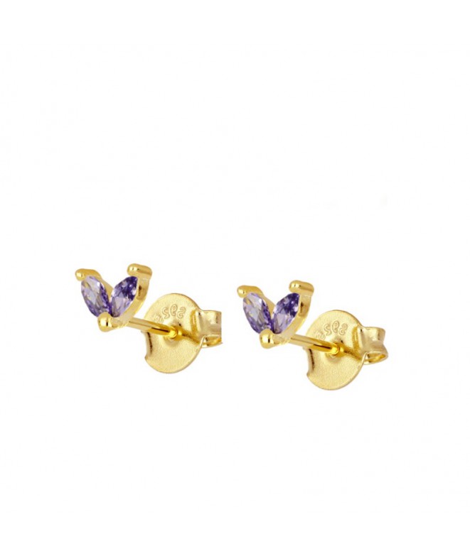 Earrings Gold Uve Purple