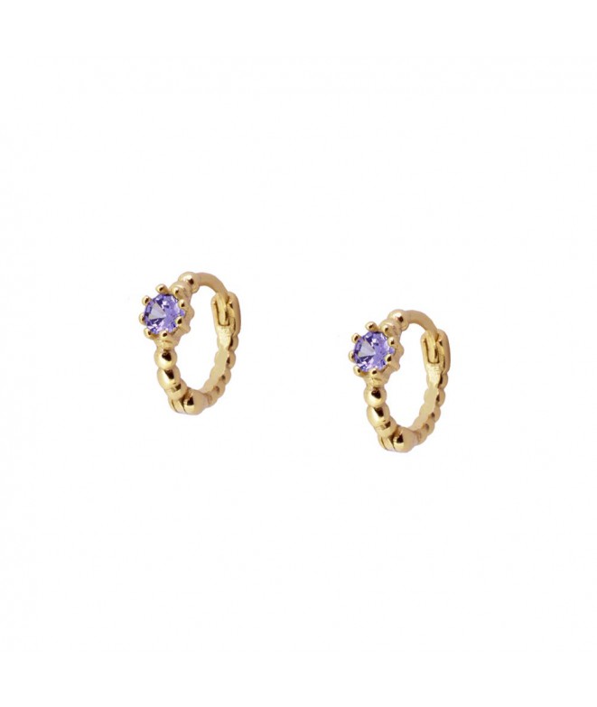Earrings Gold Nora Purple