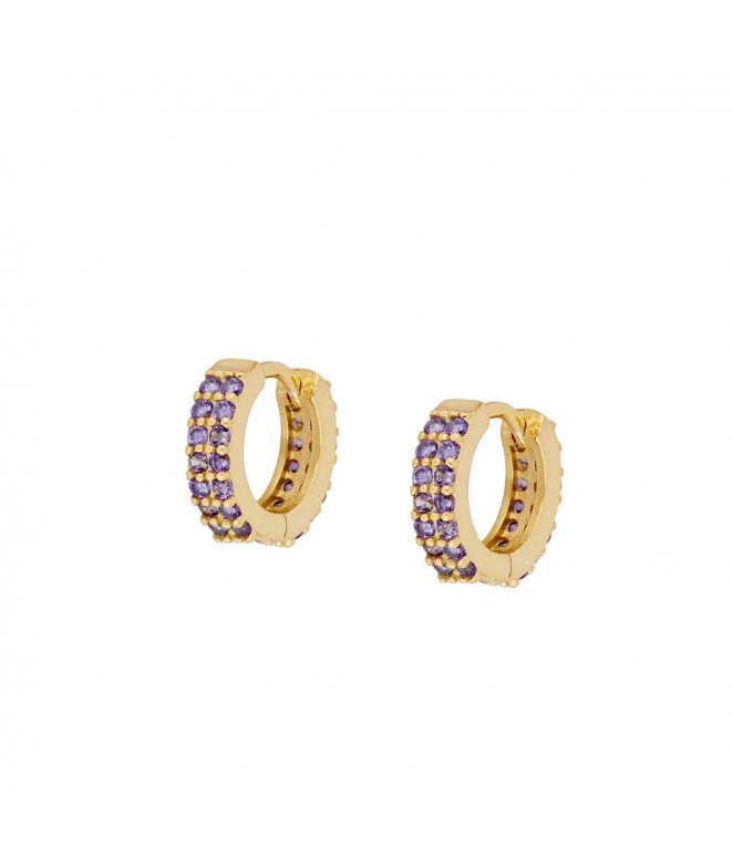 Earrings Gold Hannah Purple
