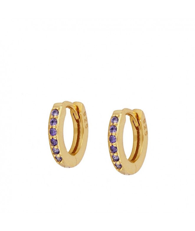 Earrings Gold Spring Purple