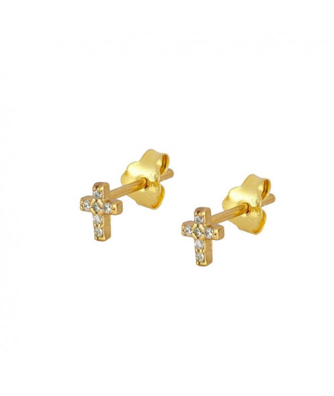 Earrings Gold Mini Cross