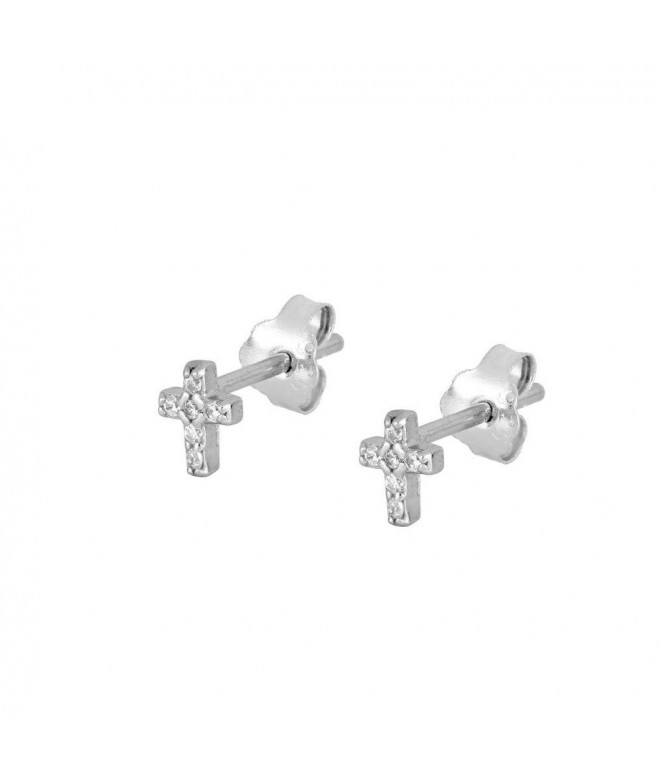 Earrings Silver Mini Cross