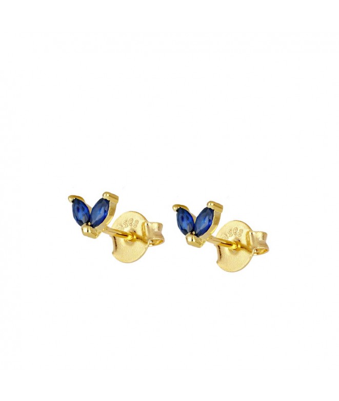 Gold Uve Blue Earrings
