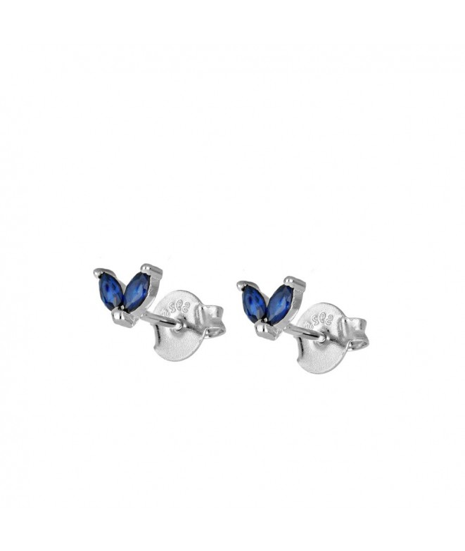 Silver Uve Blue Earrings