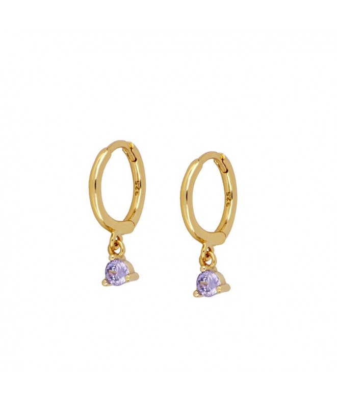 Gold Jimmy Purple Earrings