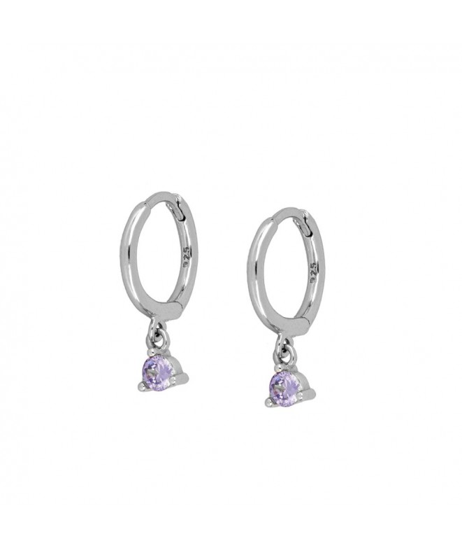 Silver Jimmy Purple Earrings
