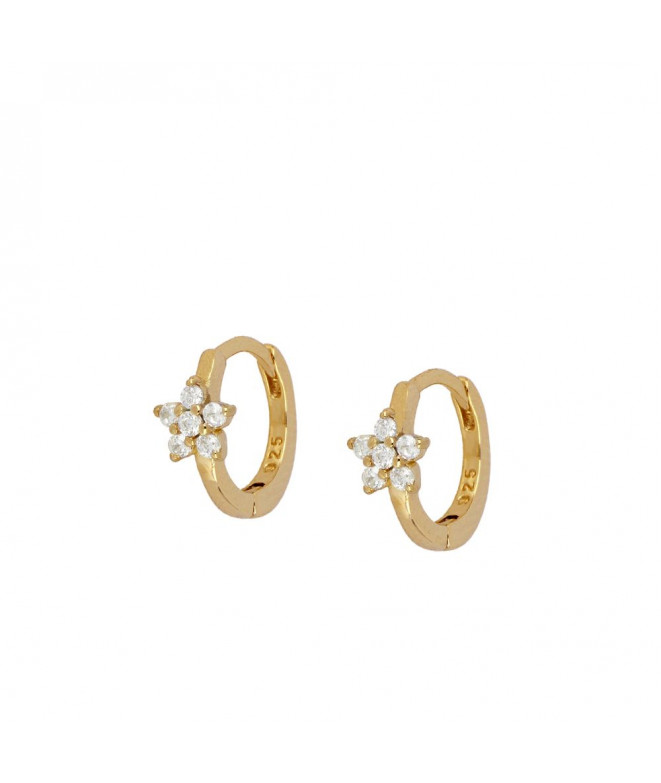 Gold Tellus White Earrings