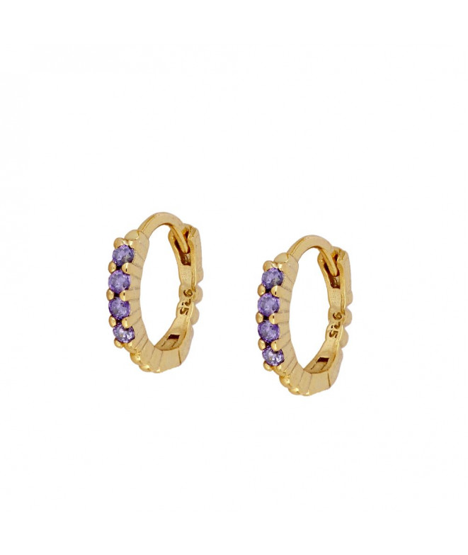 Gold Monna Purple Earrings