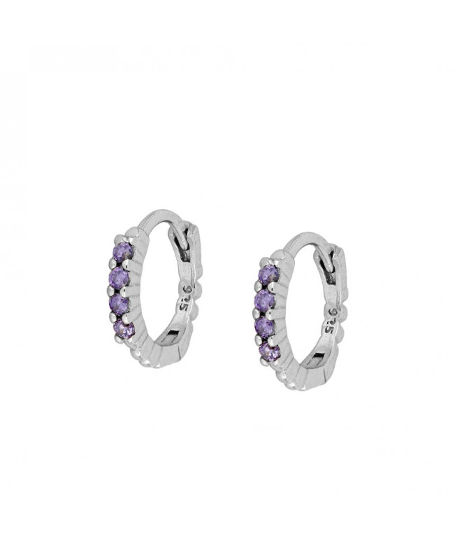 Silver Monna Purple Earrings