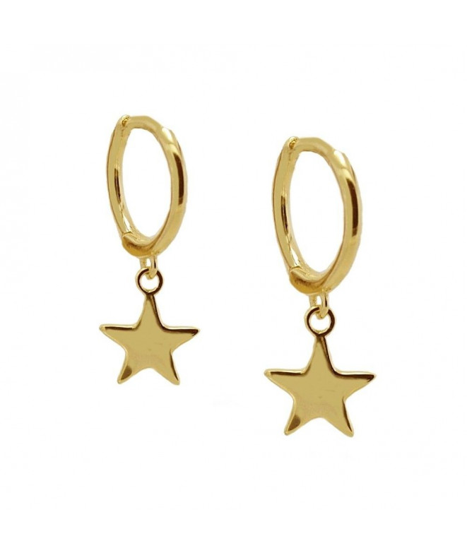 Gold Hoop Star Earrings
