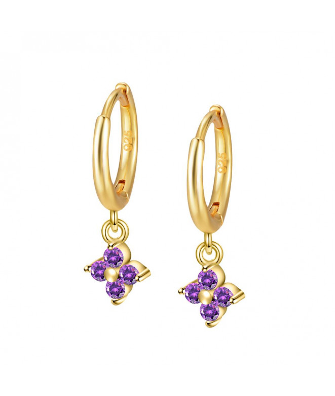 Earrings Gold Marlyn Purple