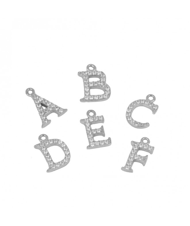 Charm Silver Crystal Letter