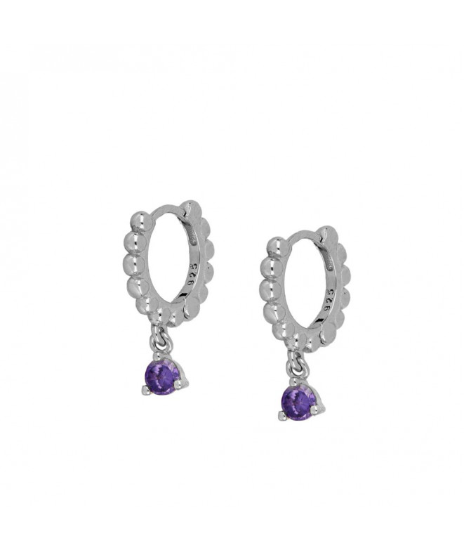 Silver Sette Purple Earrings