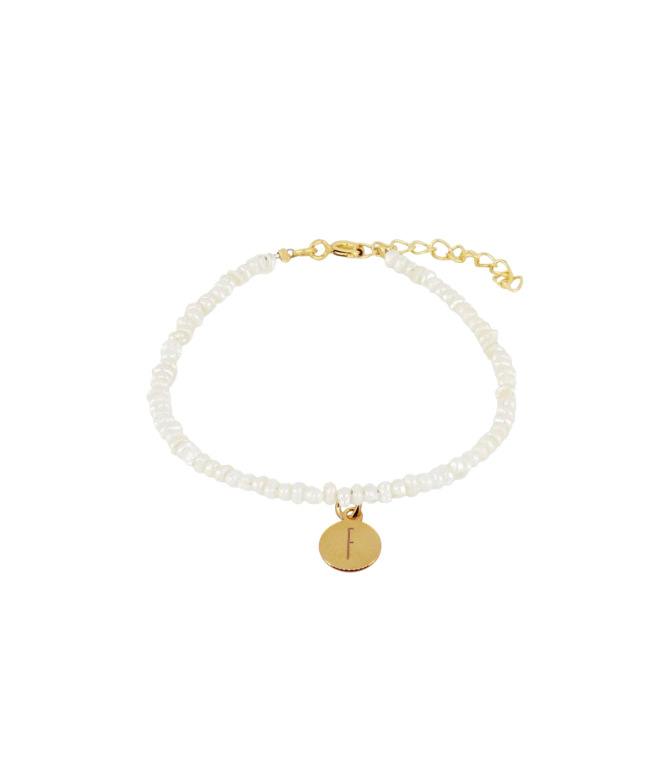 Gold Perline Inicial Bracelet