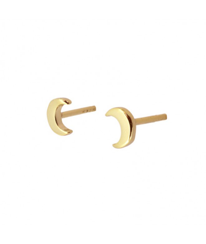 Gold Mini Moon Earrings