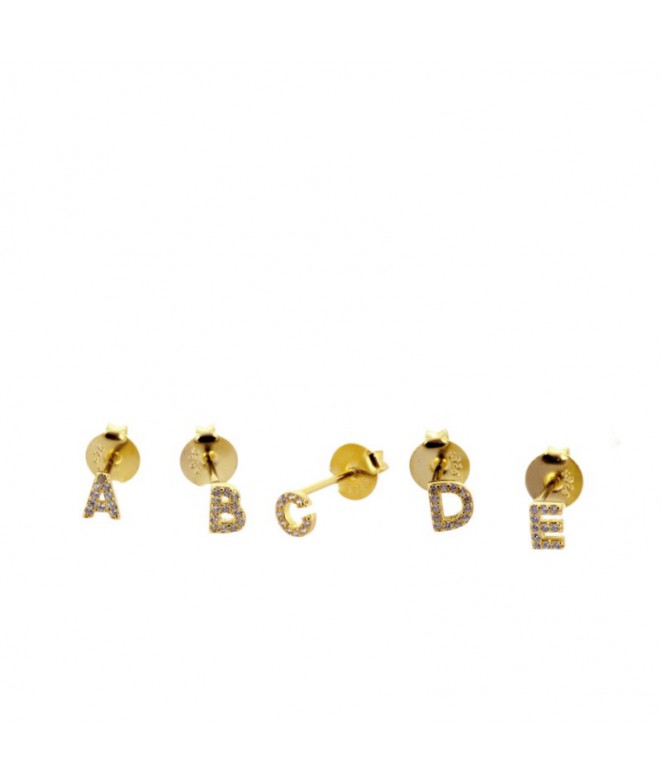 Gold Crystal Letter Earrings