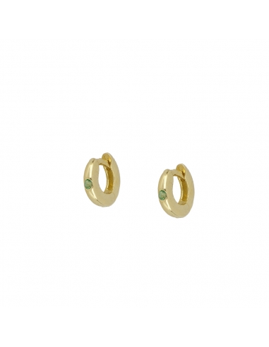 Earrings Gold Fleat Green