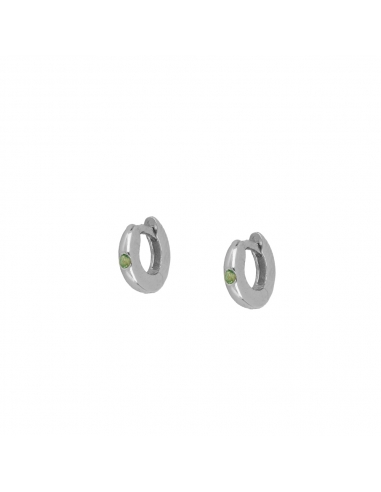 Earrings Silver Fleat Green