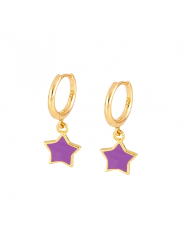 Earrings Gold Stela Purple