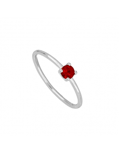 Ring Silver Bear Red