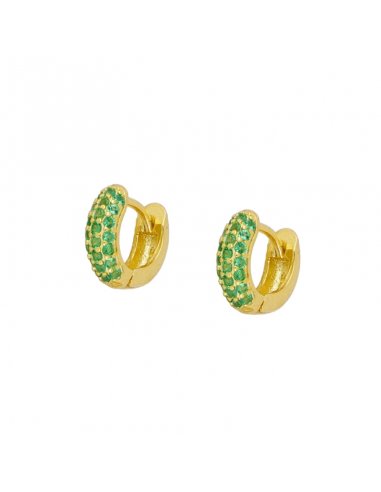 Earrings Gold Bentu Green