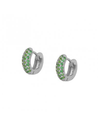 Earrings Silver Bentu Green